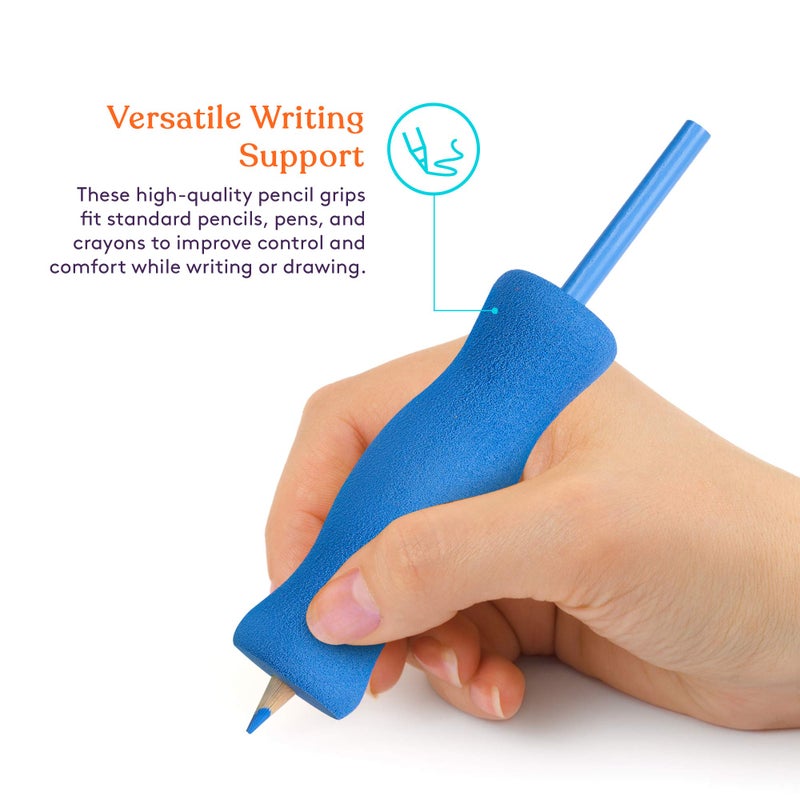 Special Supplies Long Foam Pencil Grips for Kids Adults Colorful  Cushioned Holders for Handwriting  Drawing  Coloring | Ergonomic Right or Left-Handed Use | Reusable (12) - Image 3